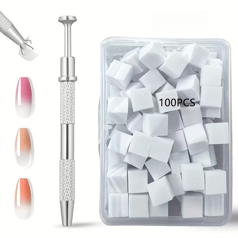 Nail Art Ombre - ミニネイルスポンジパフ＆ネイルグリップクリップ。グラデーションやぼかし効果を出すための、グラデーションカラーのネイルアート用具。