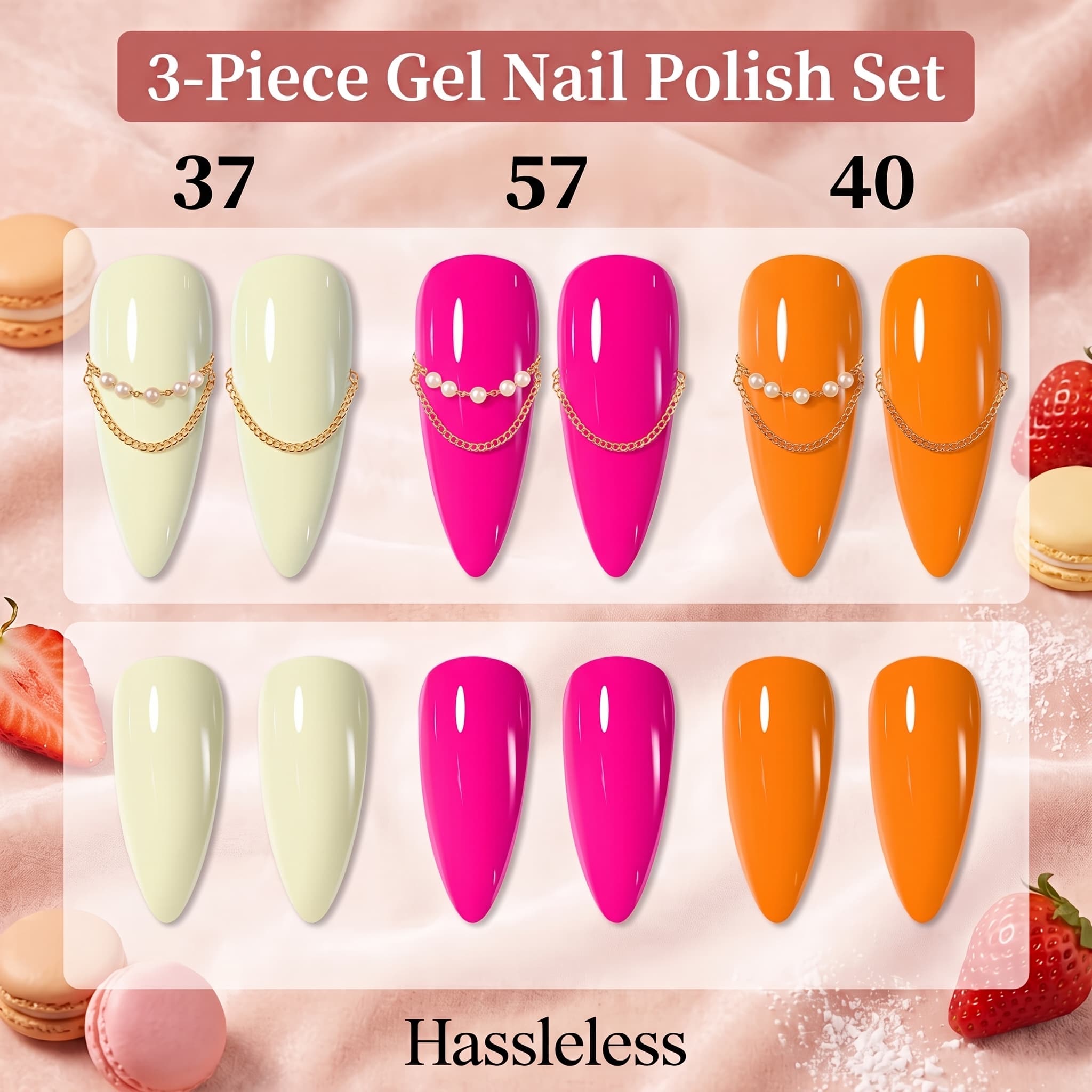 手軽に使えるネイルポリッシュジェル3本セット（15ml）。ミ - Nail Art Orange のレビューと価格