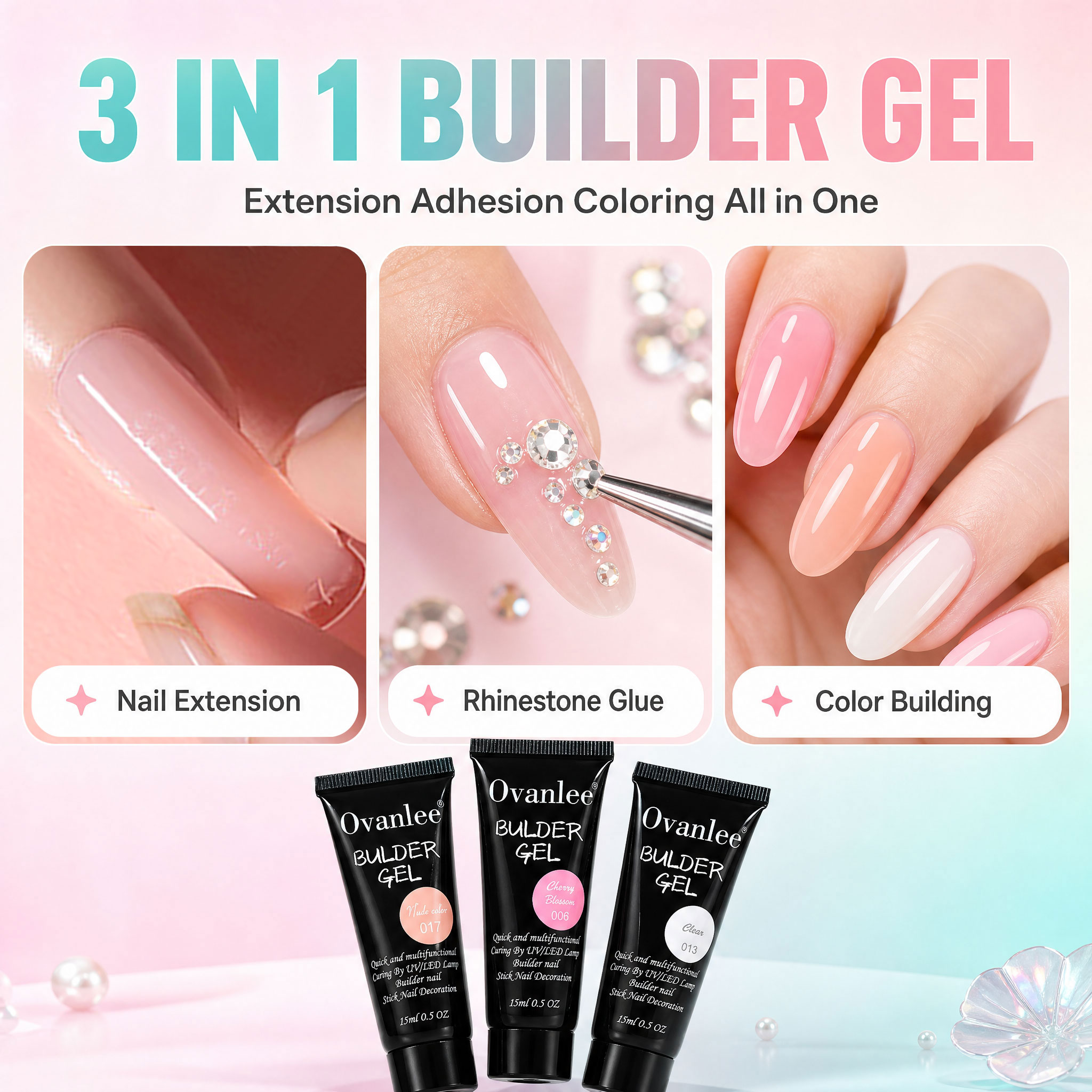 オヴァンリー 12色 3-in-1 ビルダージェルキット – - Nail Art Ombre のレビューと価格