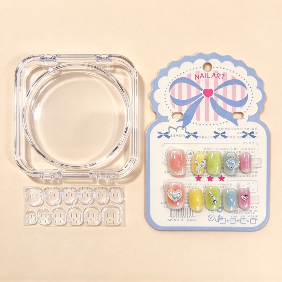 オーシャン・ドーパミン・プレスオンネイル。カラフルな貝殻と波 - Nail Art Ombre のレビューと価格