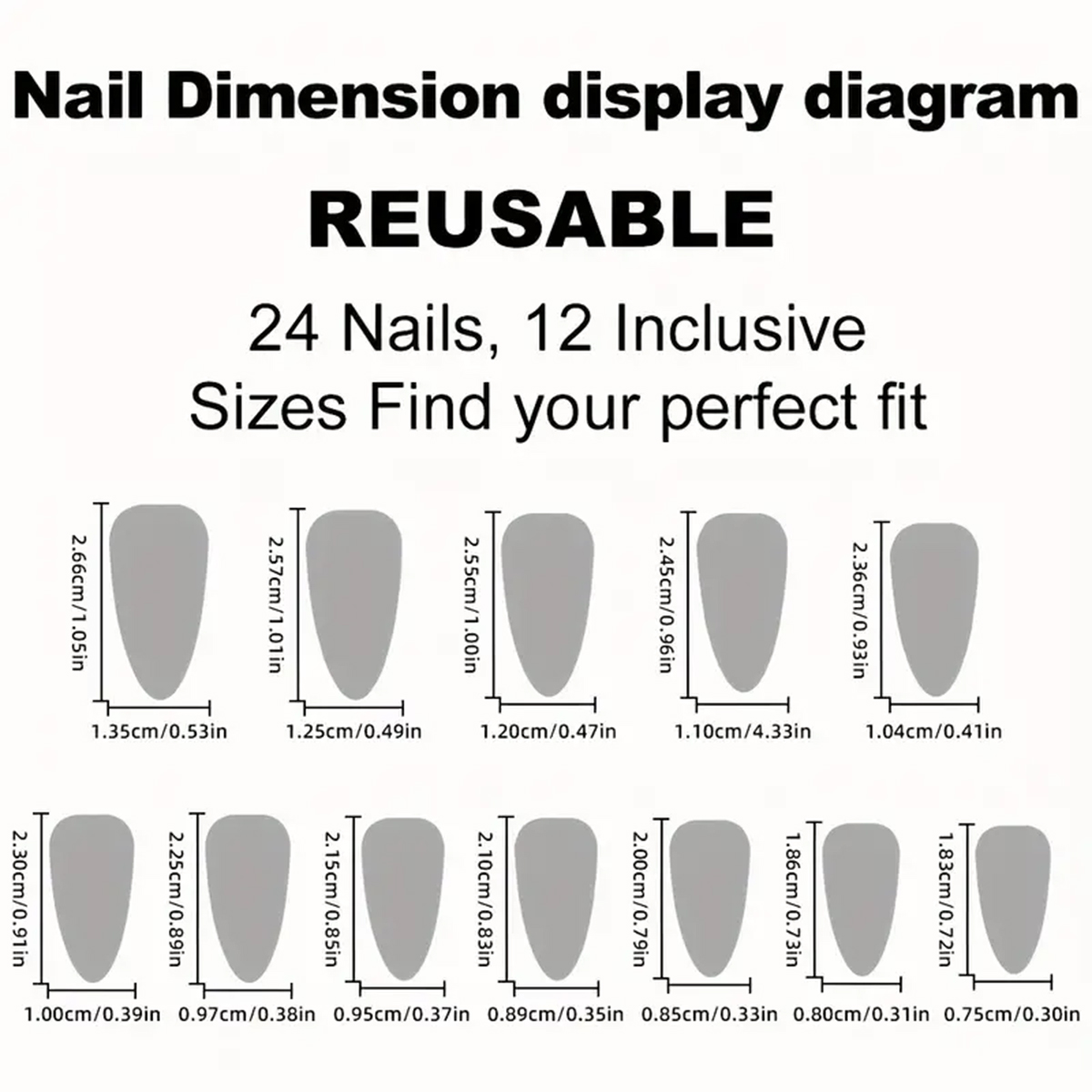 24個入り ミディアムアーモンド型 プレスオンネイル ヌード - Nail Art Press On のレビューと価格
