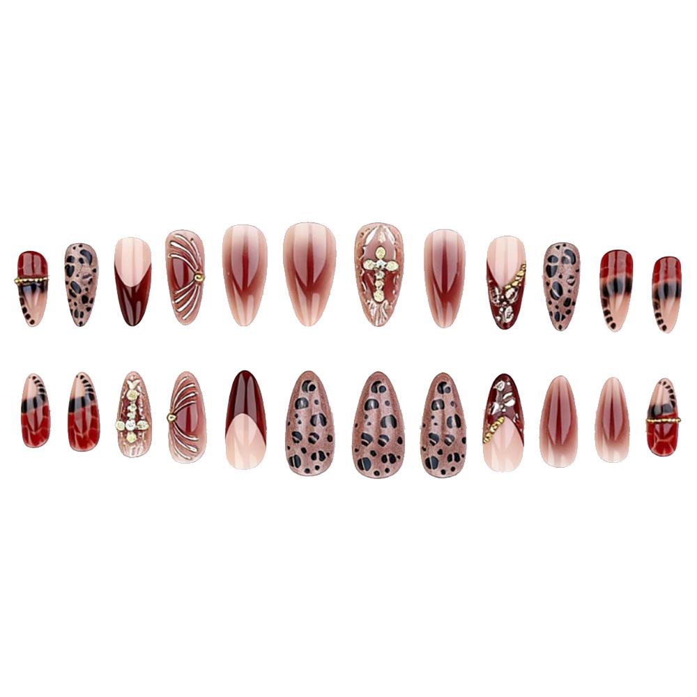 女性用ミディアムサイズのフェイクネイル、グラデーションコーヒ - Nail Art Press On のレビューと価格