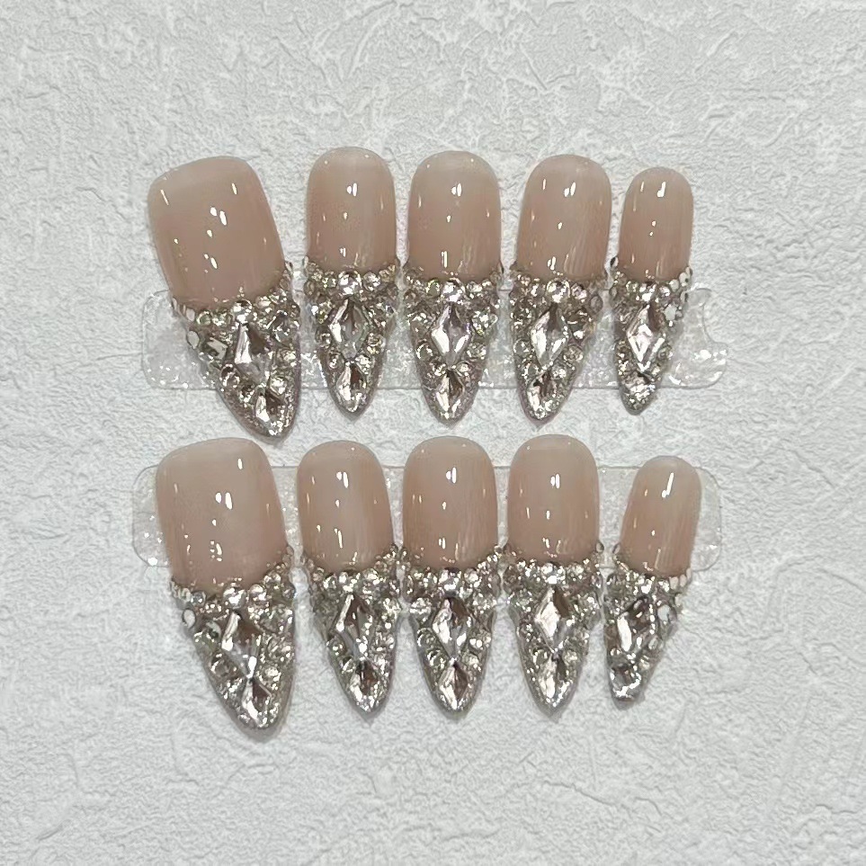 10個入り、結婚式やパーティー、晩餐会にぴったりの、きらめく - Nail Art Press On のレビューと価格