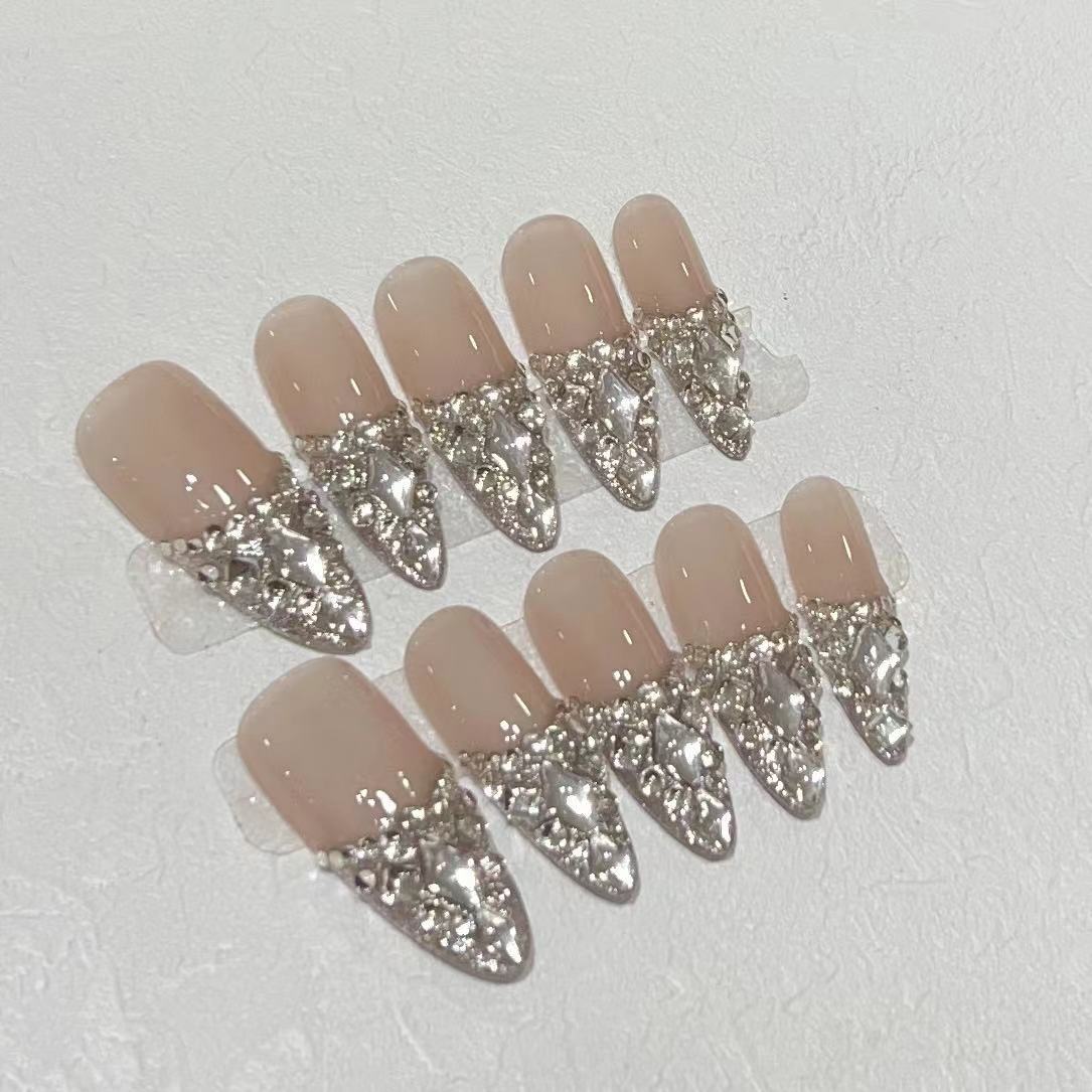 10個入り、結婚式やパーティー、晩餐会にぴったりの、きらめく - Nail Art Press On のレビューと価格